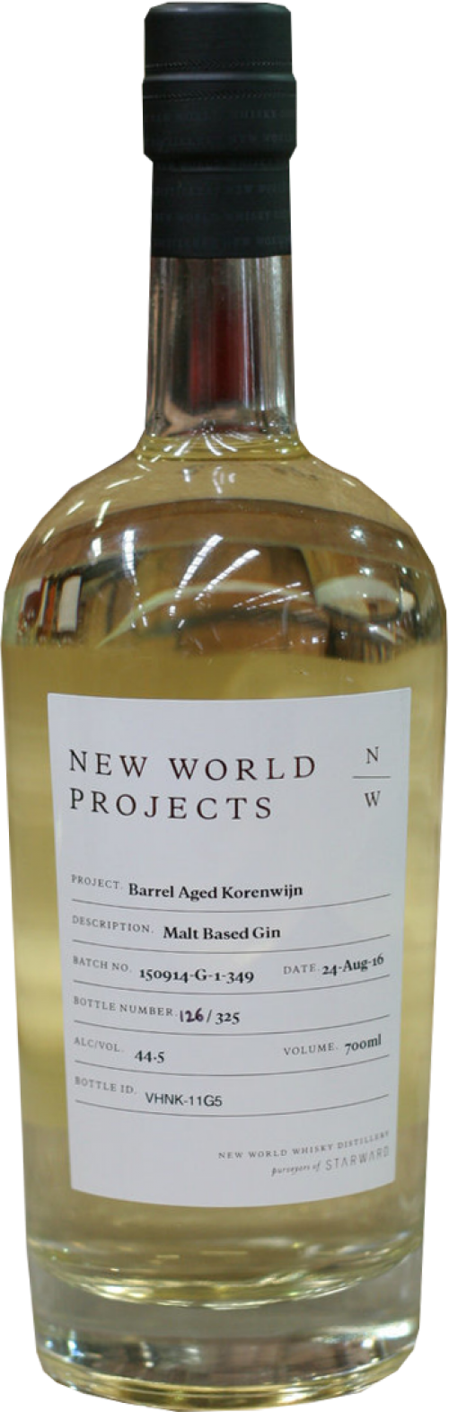 New World Projects Barrel Aged Korenwijn Malt Based Gin