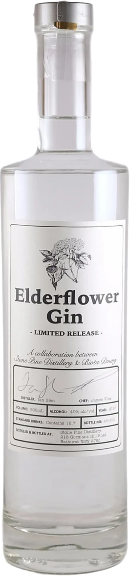 Elderflower Gin Limited Release Stone Pine Distillery & Biota Dining