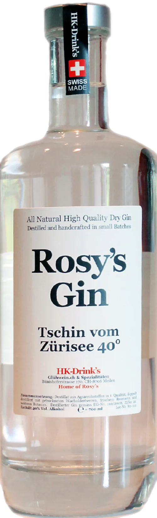 Rosy's Gin Tschin Vom Zürisee 40°