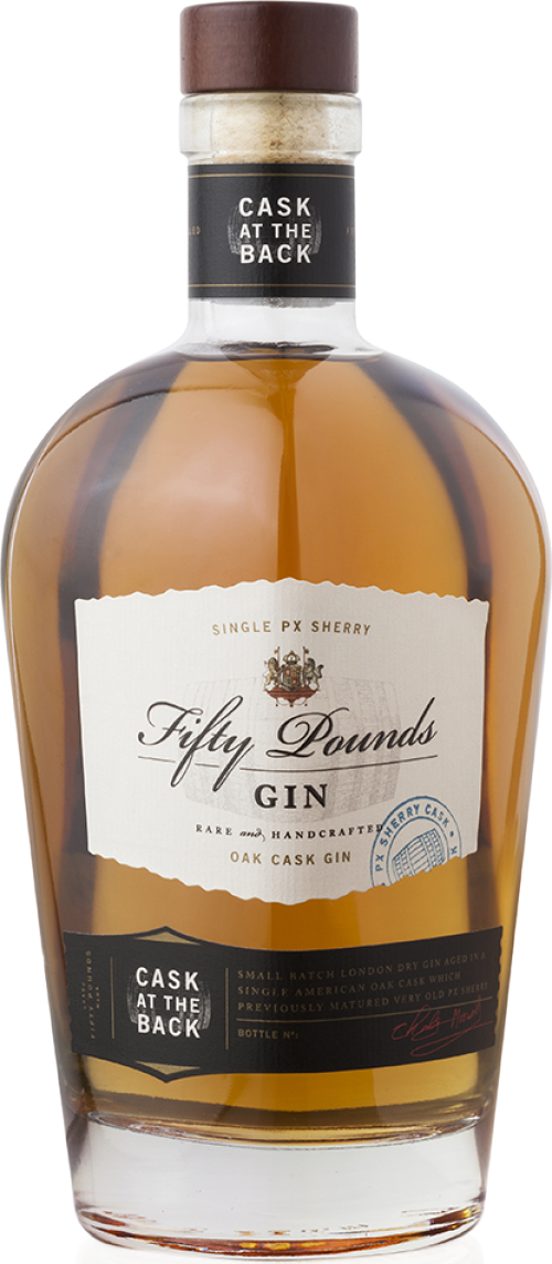 Fifty Pounds Oak Cask Gin Cask At The Back Special Edition