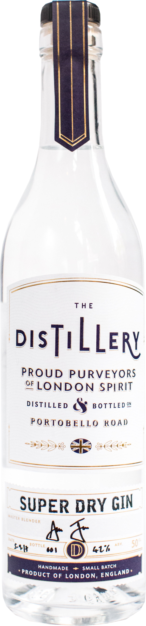The Distillery Super Dry Gin Distilled & Bottled On Portobello Road