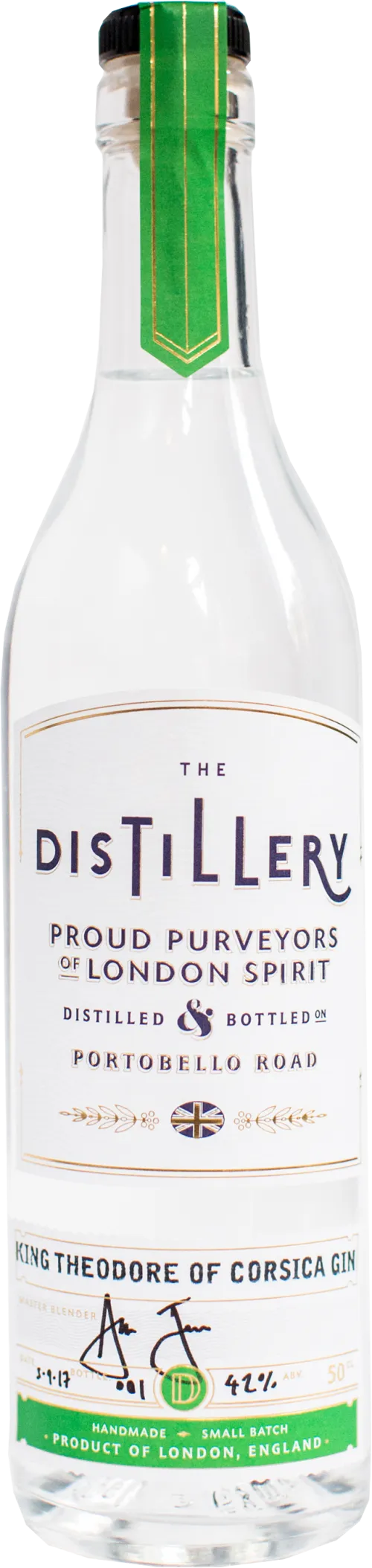 The Distillery King Theodore Of Corsica Gin Distilled & Bottled On Portobello Road