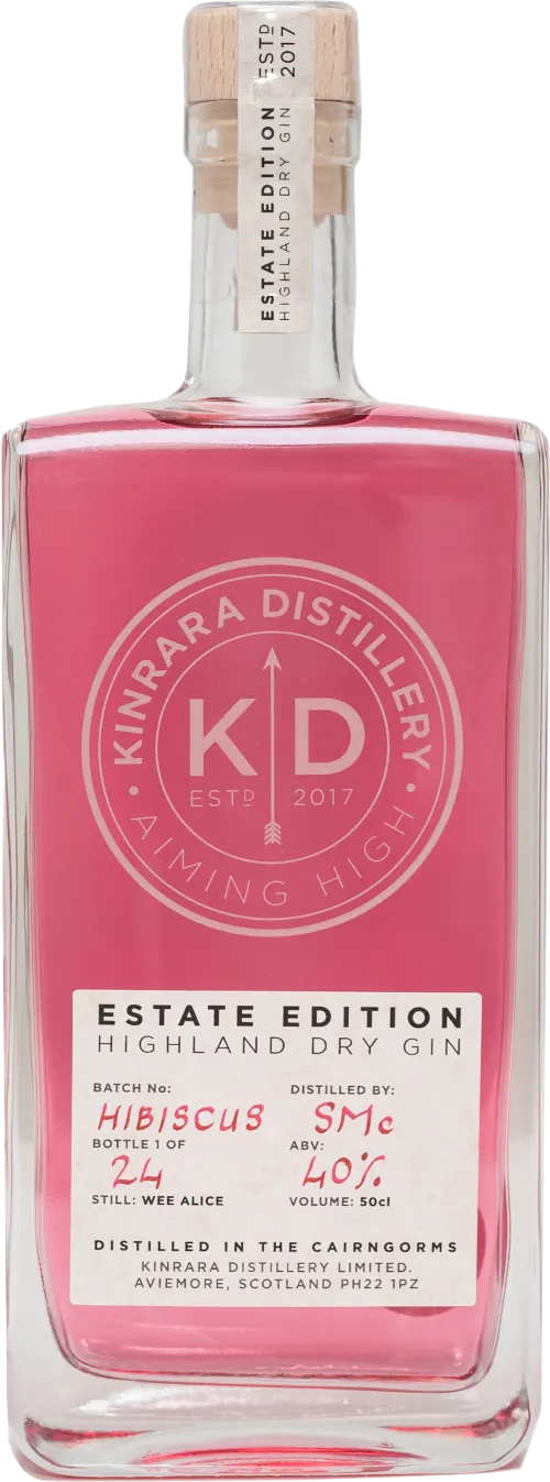 Kinrara Distillery Scottish Highland Dry Gin Hibiscus Estate Edition