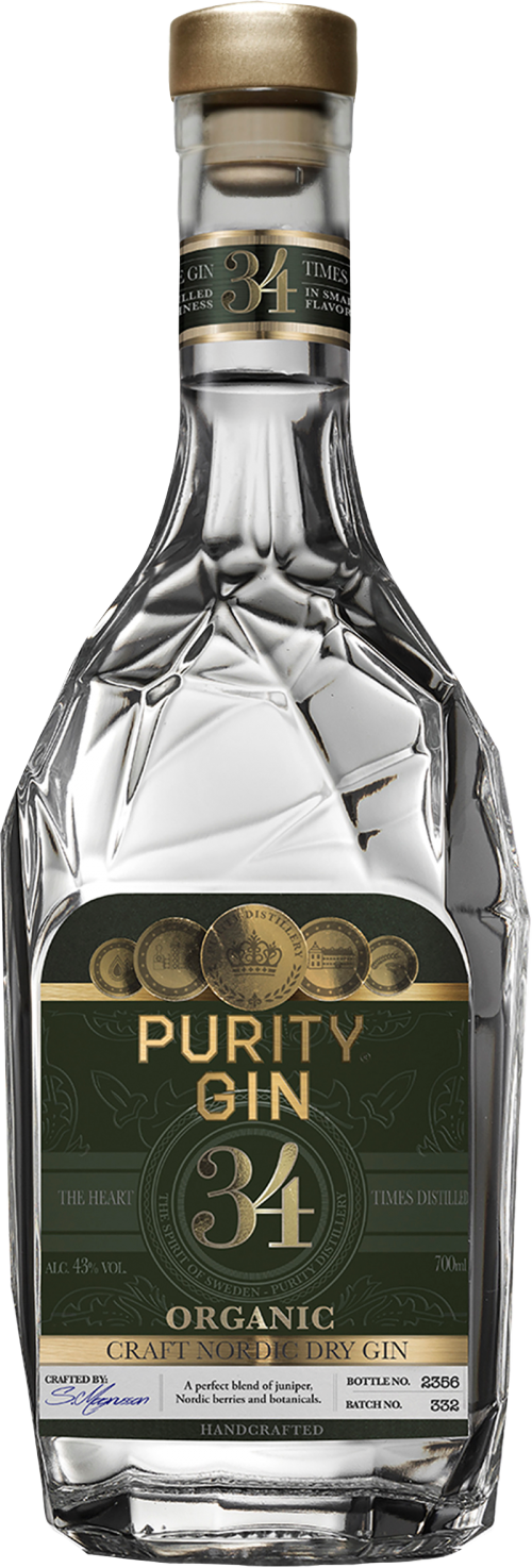 Purity Gin 34 Organic Craft Nordic Dry Gin