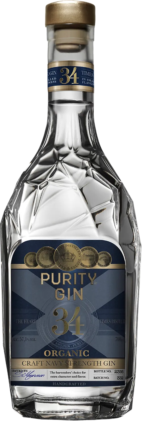 Purity Gin 34 Organic Craft Nordic Navy Strength Gin