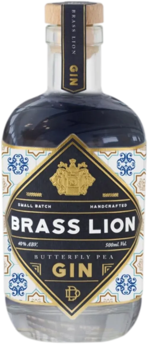 Brass Lion Butterfly Pea Gin