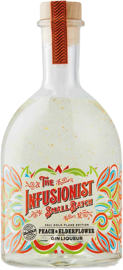 The Infusionist Small Batch Gin Liqueur Peach & Elderflower Gold Flake Edition