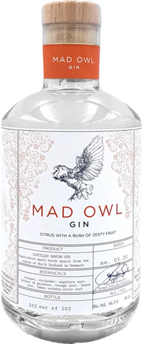 Mad Owl Gin Citrus With A Rush Of Zesty Fruit