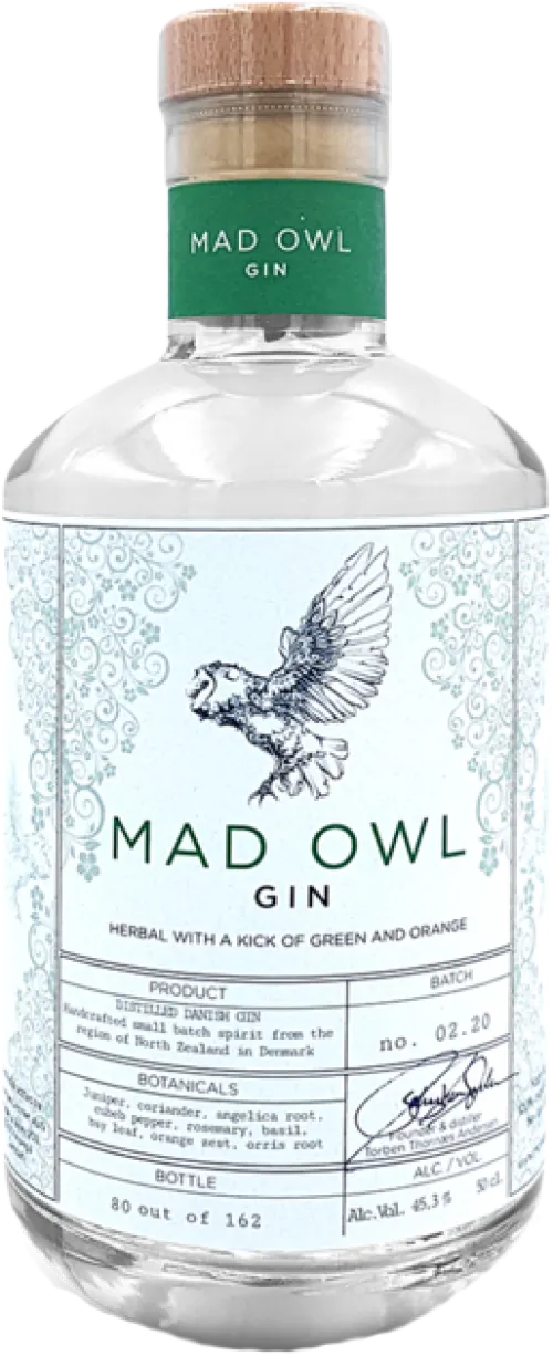 Mad Owl Gin Herbal With A Kick Of Green And Orange