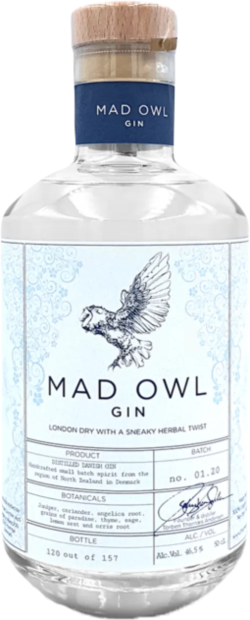Mad Owl Gin London Dry With A Sneaky Herbal Twist
