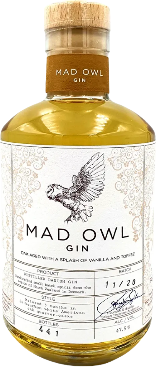 Mad Owl Gin Oak Aged With A Splash Of Vanilla And Toffee