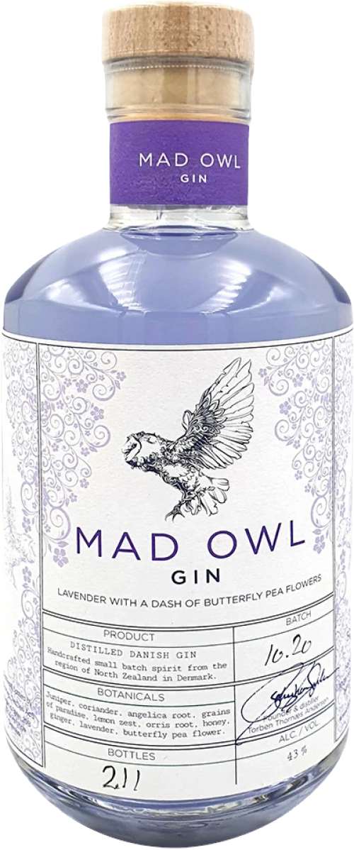 Mad Owl Gin Lavender With A Dash Of Butterfly Pea Flower