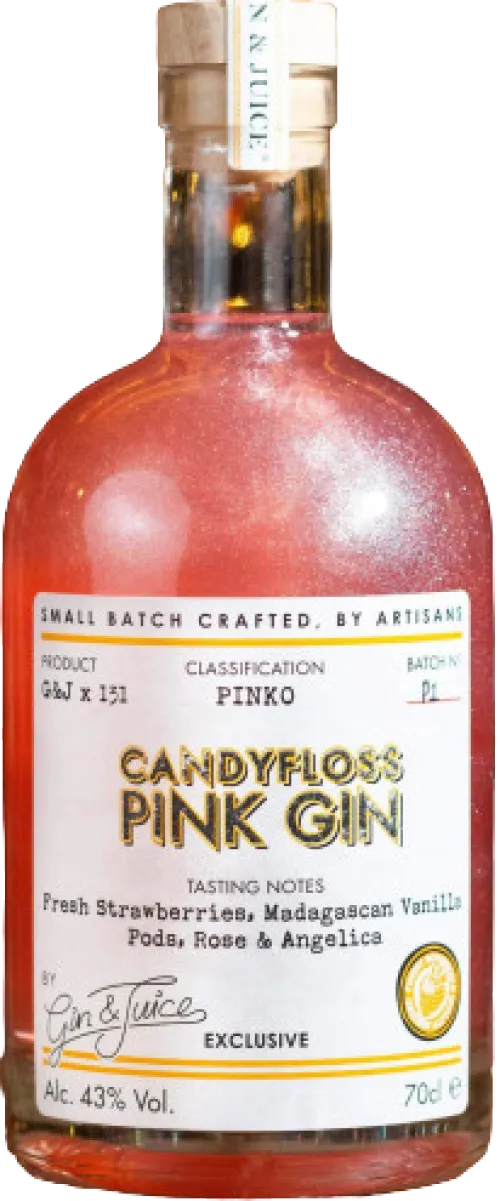 Gin & Juice Pink Strawberry Candy Floss Organic Craft Gin