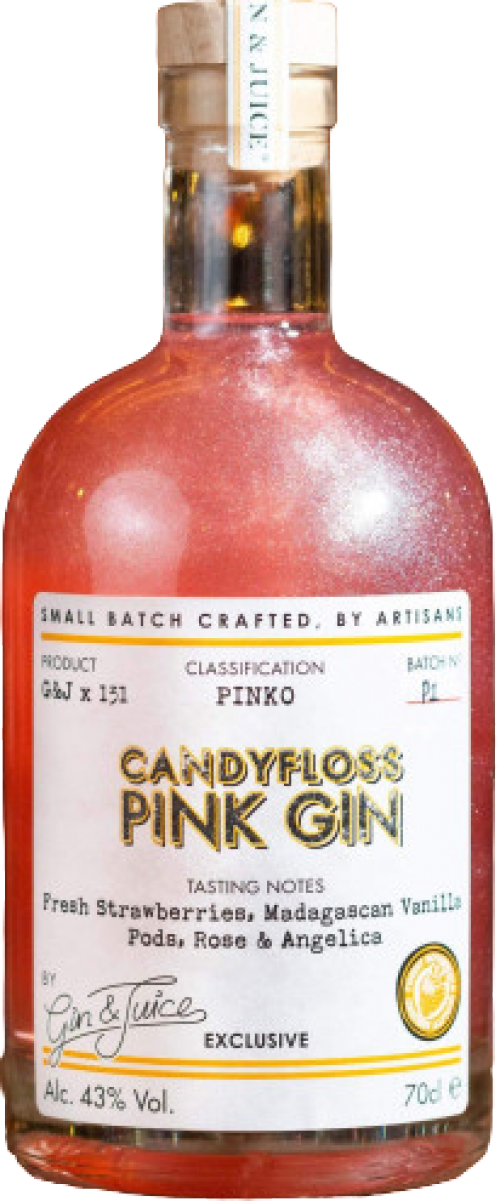 Gin & Juice Pink Strawberry Candy Floss Organic Craft Gin