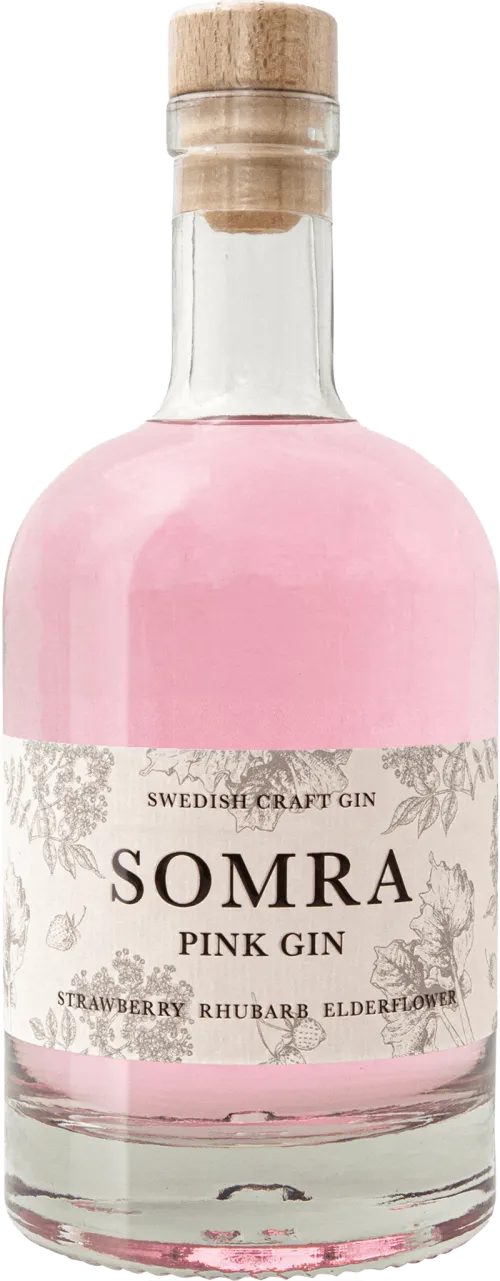 SOMRA Pink Gin Jordgubb Rabarber Fläderblom